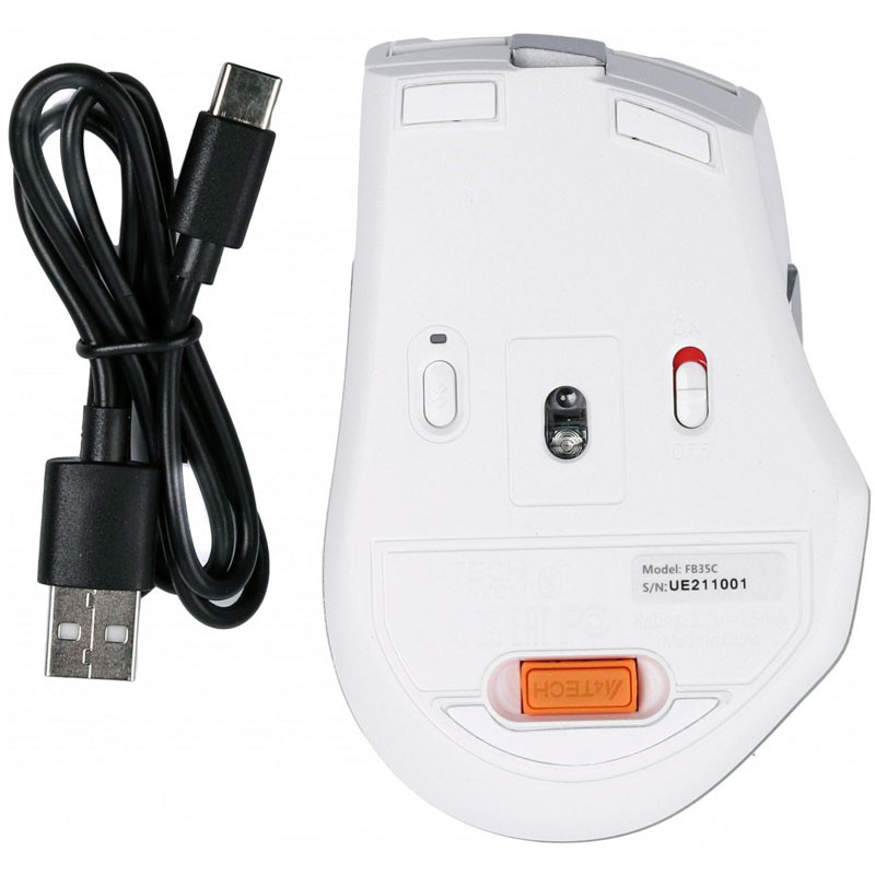 Мишка A4-Tech Fstyler FB35CS, бездротова, 6 кн., 2400 dpi, безшумна, BT+RF (Combo), біла