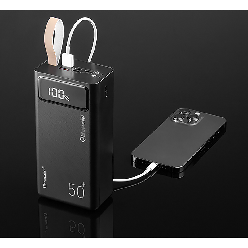 Повербанк Tracer Magni 50000 mAh QC 3.0 22.5W + PD 20W,SCP,Vooc, 2xUSB-A, USB-C(Out)+microUSB