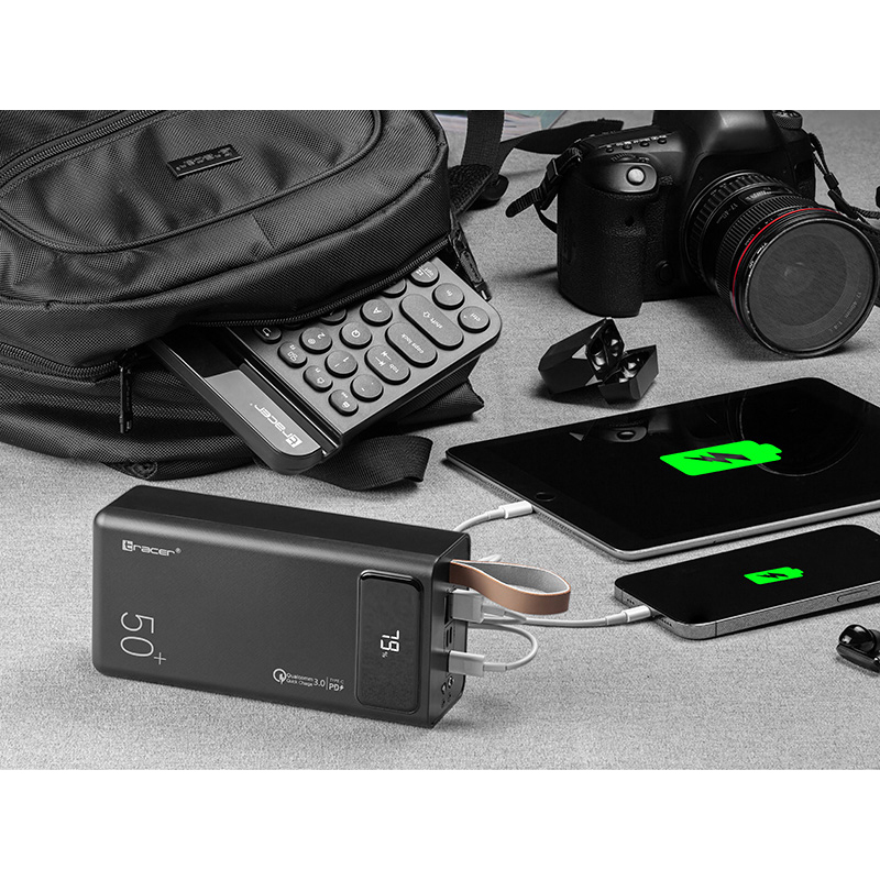 Повербанк Tracer Magni 50000 mAh QC 3.0 22.5W + PD 20W,SCP,Vooc, 2xUSB-A, USB-C(Out)+microUSB
