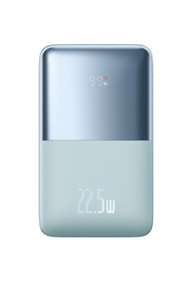 УМБ Baseus Bipow Pro 20000mAh 22.5W, 2хUSB-A QC3.0, In USB-C Li-pol, Display + Cable, blue