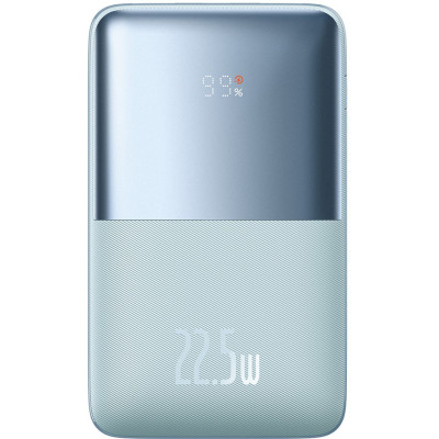 УМБ Baseus Bipow Pro 20000mAh 22.5W, 2хUSB-A QC3.0, In USB-C Li-pol, Display + Cable, blue