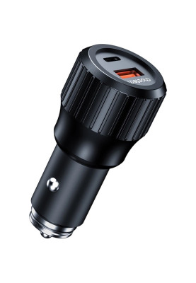 Автозарядка 2xUSB 63W (USB-C+USB-A) PD45W+QC3.018W чорна Choetech