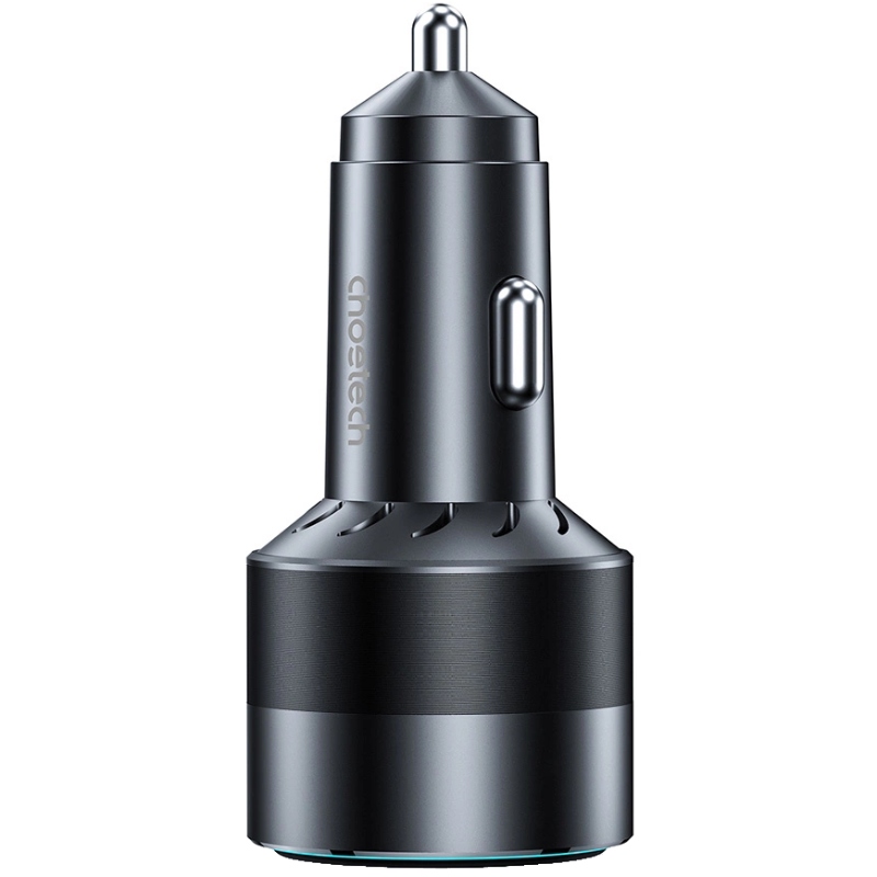Автозарядка 2xUSB 63W (USB-C+USB-A) PD45W+QC3.018W чорна Choetech