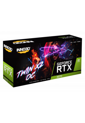Відеокарта GeForce RTX3070 Inno3D Twin X2 OC LHR, 8GB GDDR6, 256bit, PCI Express