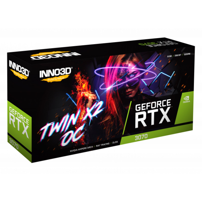Відеокарта GeForce RTX3070 Inno3D Twin X2 OC LHR, 8GB GDDR6, 256bit, PCI Express