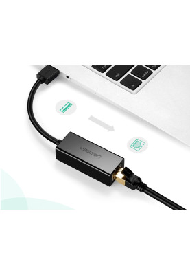 Перехідник USB 3.0 Type-A --> Ethernet RJ45 1000Mb CM209 UGREEN сірий