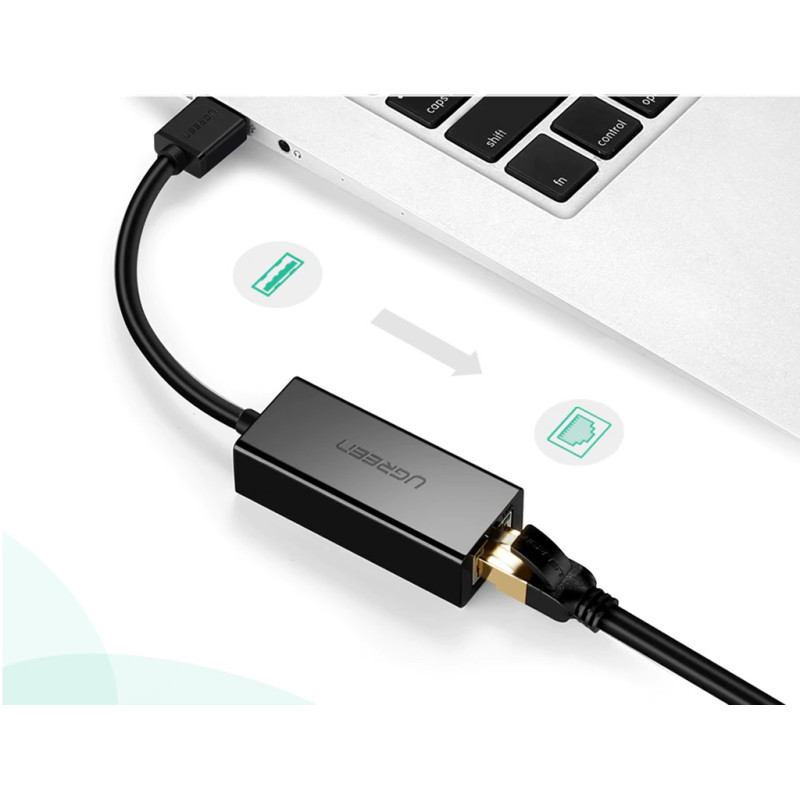 Перехідник USB 3.0 Type-A --> Ethernet RJ45 1000Mb CM209 UGREEN сірий