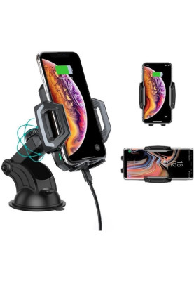 Автомобільне кріплення Choetech з 15W Fast Wireless Charger 4.7-7.2" на панель