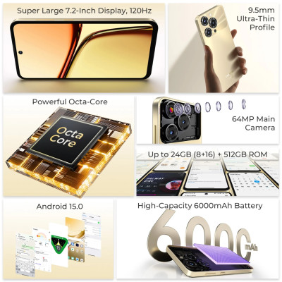 Смартфон Oukitel C69 7.2" HD+ /8GB/512GB/ T606 /6000mAh/ 64+8Мп/ NFC Gold Смартфон Oukitel C69 7.2" HD+ /8GB/512GB/ T606 /6000mAh/ 64+8Мп/ NFC Gold