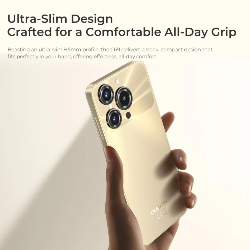 Смартфон Oukitel C69 7.2" HD+ /8GB/512GB/ T606 /6000mAh/ 64+8Мп/ NFC Gold