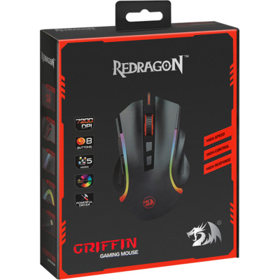 Мишка Redragon Griffin, ігрова, 7200dpi., 7кн., чорна