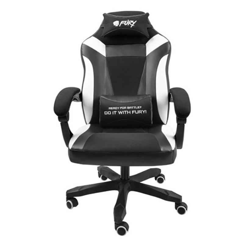 Крісло ігрове Gaming Chair Fury Avenger M+, 50мм, Black-White