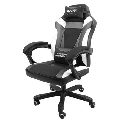 Крісло ігрове Gaming Chair Fury Avenger M+, 50мм, Black-White
