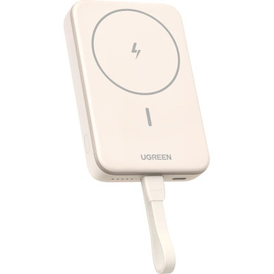 УМБ Ugreen Magnetic Wireless 10000 mAh 20W Build-in USB-C Cable  (PB760) білий