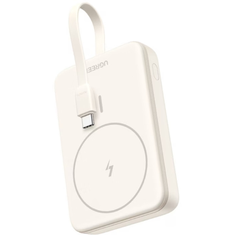 УМБ Ugreen Magnetic Wireless 10000 mAh 20W Build-in USB-C Cable  (PB760) білий