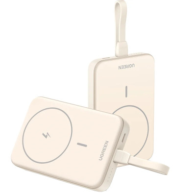 УМБ Ugreen Magnetic Wireless 10000 mAh 20W Build-in USB-C Cable  (PB760) білий