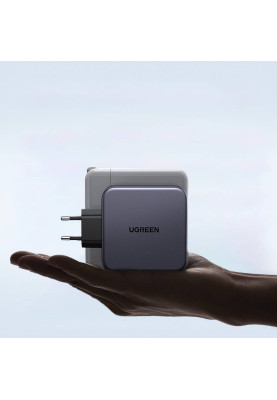 Зарядний пристрій 3xUSB 140W (2хUSB-C+USB-A) Gan CD289 with C to C Cable 1.5 м Gray Ugreen