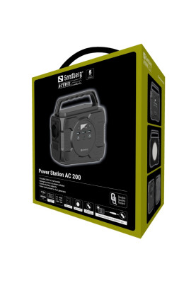Зарядна станція Sandberg AC 200 (173 Вт/г) 200W, Type-C in/out 100W, Li-ion, ліхтарик 4Вт