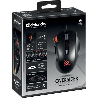 Мишка Defender Oversider GM-917 ігрова, 12000dpi., 12кн., RGB