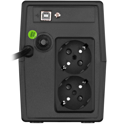 ДБЖ FSP iFP-600, 600ВА/360Вт, LCD, Schuko*2. 230V/50Hz, USB, Black,
