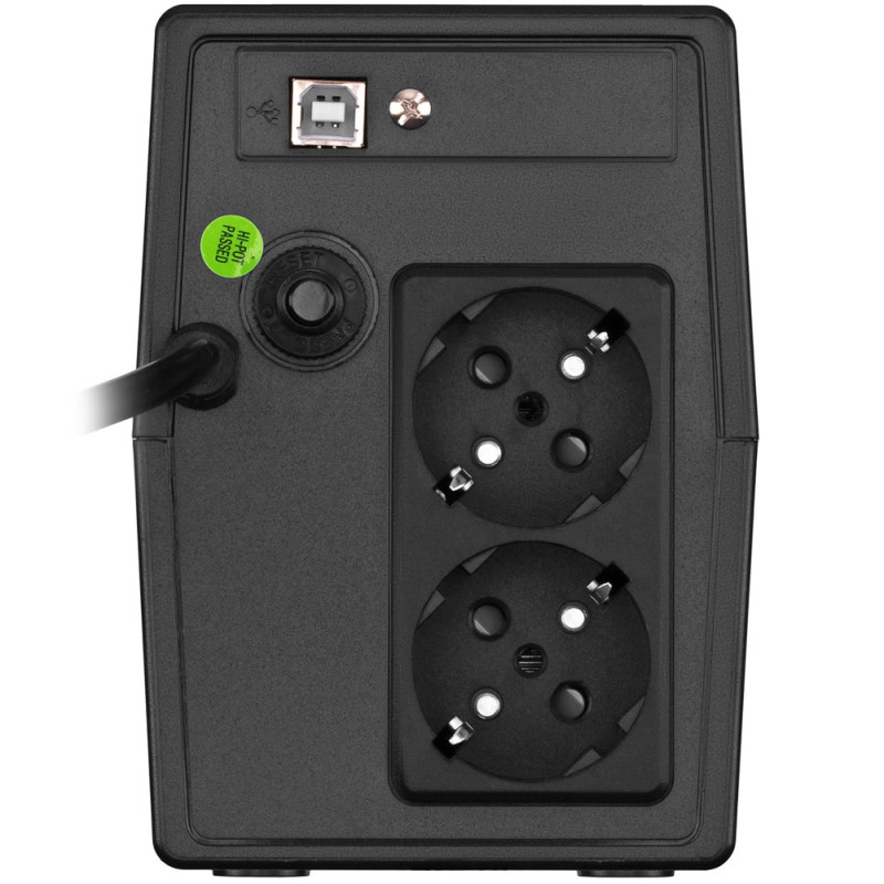 ДБЖ FSP iFP-600, 600ВА/360Вт, LCD, Schuko*2. 230V/50Hz, USB, Black,
