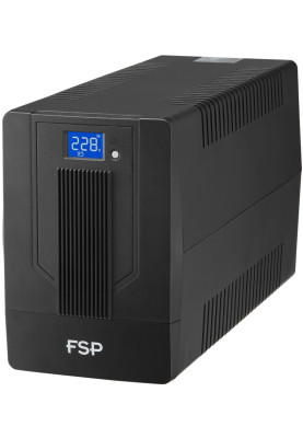ДБЖ FSP iFP-600, 600ВА/360Вт, LCD, Schuko*2. 230V/50Hz ,w/o RJ45,w/ USB, Black, 12V/7Ah*1, CIS