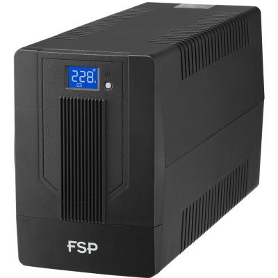 ДБЖ FSP iFP-600, 600ВА/360Вт, LCD, Schuko*2. 230V/50Hz, USB, Black,