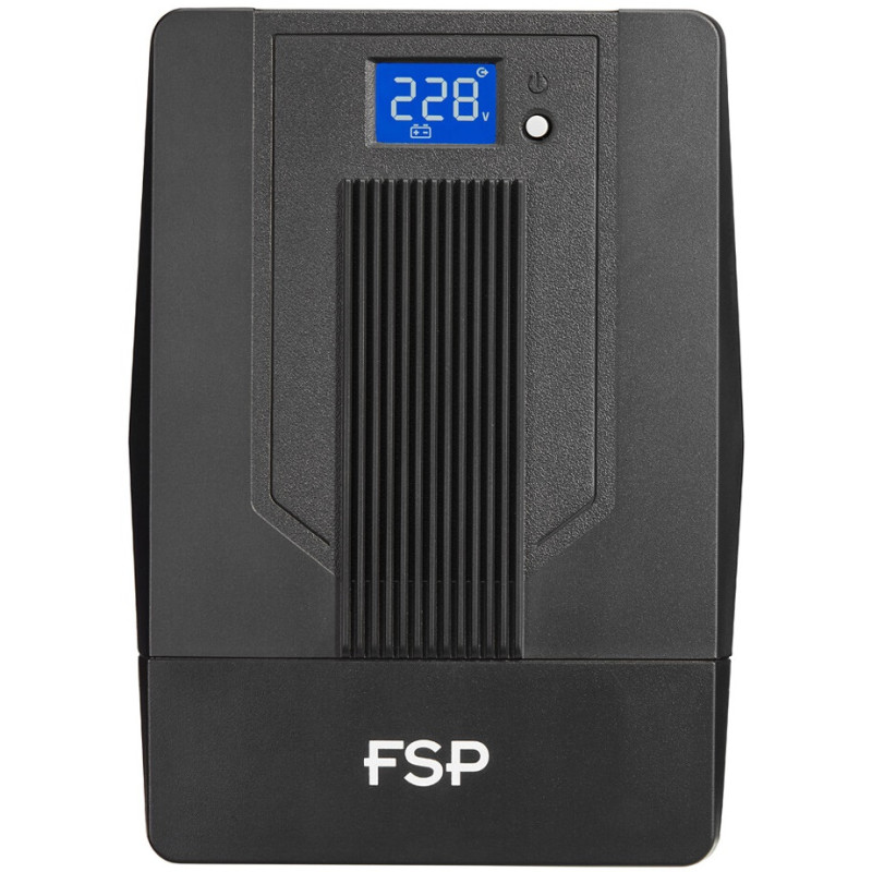 ДБЖ FSP iFP-600, 600ВА/360Вт, LCD, Schuko*2. 230V/50Hz, USB, Black,