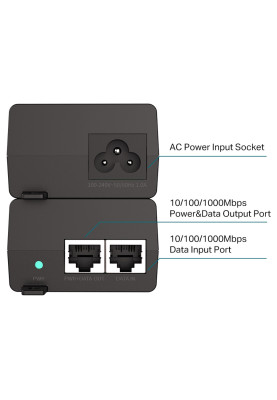 PoE-Інжектор TP-LINK TL-POE160S 2xGE 30W