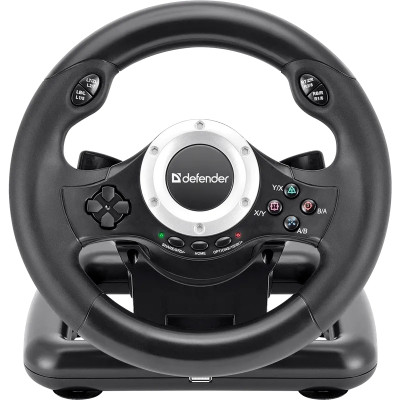 Ігрове кермо Defender Turbo Pro for PC/PS3/PS4/Xbox, 10кн., USB