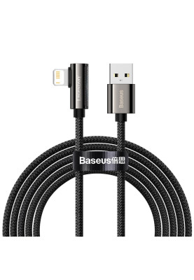 Кабель USB AM-Lightning M, 2 м, 2.4A, 90° Чорний, Legend Series Elbow CALCS Baseus