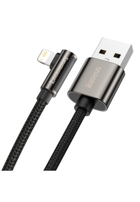 Кабель USB AM-Lightning M, 2 м, 2.4A, 90° Чорний, Legend Series Elbow CALCS Baseus