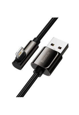 Кабель USB AM-Lightning M, 2 м, 2.4A, 90° Чорний, Legend Series Elbow CALCS Baseus