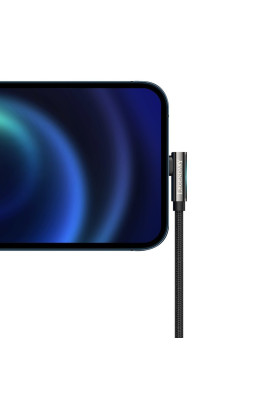 Кабель USB AM-Lightning M, 2 м, 2.4A, 90° Чорний, Legend Series Elbow CALCS Baseus