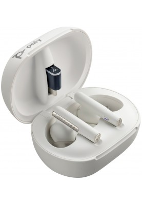 Навушники з мікрофоном Poly TWS Voyager Free 60+ Earbuds + BT700A + TSCHC White