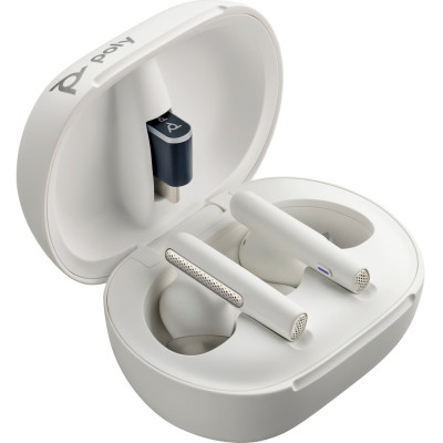 Навушники TWS Poly Voyager Free 60+ Earbuds + BT700A + TSCHC White Навушники TWS Poly Voyager Free 60+ Earbuds + BT700A + TSCHC White