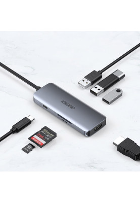 Док-станція USB 3.1 -> 3хUSB 3.0+USB-C PD100W+HDMI 4K 30HZ+SD/TF 7 in 1Choetech
