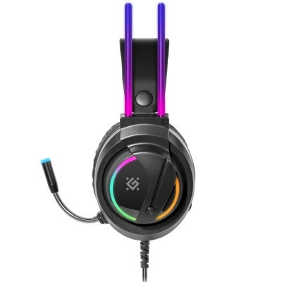 Ігрова гарнітура Defender Flame RGB, кабель 2 м, чорна