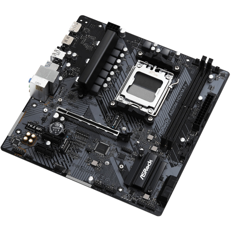 ASRock A620M-HDV/M.2+ (AM5/A620, 2*DDR5, PCIex16, DP/HDMI, 2xSATAІІІ, 2xM.2, GLan, 8ch, mATX)