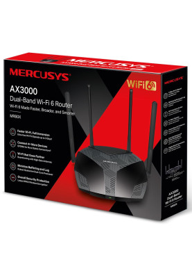 Маршрутизатор Mercusys MR80X, AX3000 3xGE LAN 1xGE WAN MU-MIMO OFDMA