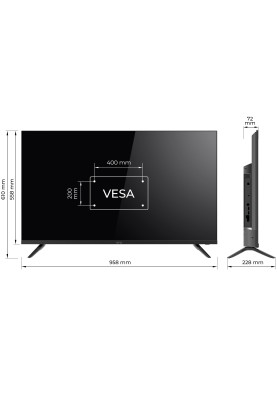 TV 43 Kivi 43U730QB UHD/DLED/T2/Android 11/2 x 10W/HDMI/Wi-Fi/VESA 400x200 M6/Black
