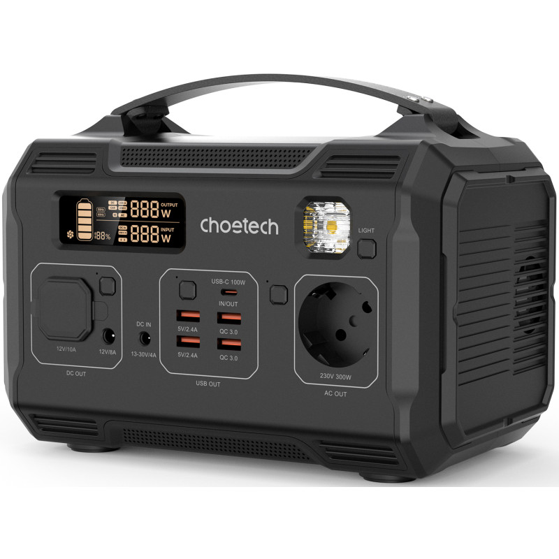 Зарядна станція Choetech BS002 300Вт (276Вт/г) QC 3.0, USB-C PD100 Вт