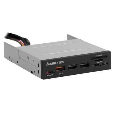 Card Reader 2x USB3.2, 2x Type-C,1x PD3.0, 1x QC3.0 USB, внутрішній, 3.5` чорний CRD-908H Chieftec Card Reader 2x USB3.2, 2x Type-C,1x PD3.0, 1x QC3.0 USB, внутрішній, 3.5` чорний CRD-908H Chieftec