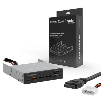 Card Reader 2x USB3.2, 2x Type-C,1x PD3.0, 1x QC3.0 USB, внутрішній, 3.5` чорний CRD-908H Chieftec Card Reader 2x USB3.2, 2x Type-C,1x PD3.0, 1x QC3.0 USB, внутрішній, 3.5` чорний CRD-908H Chieftec