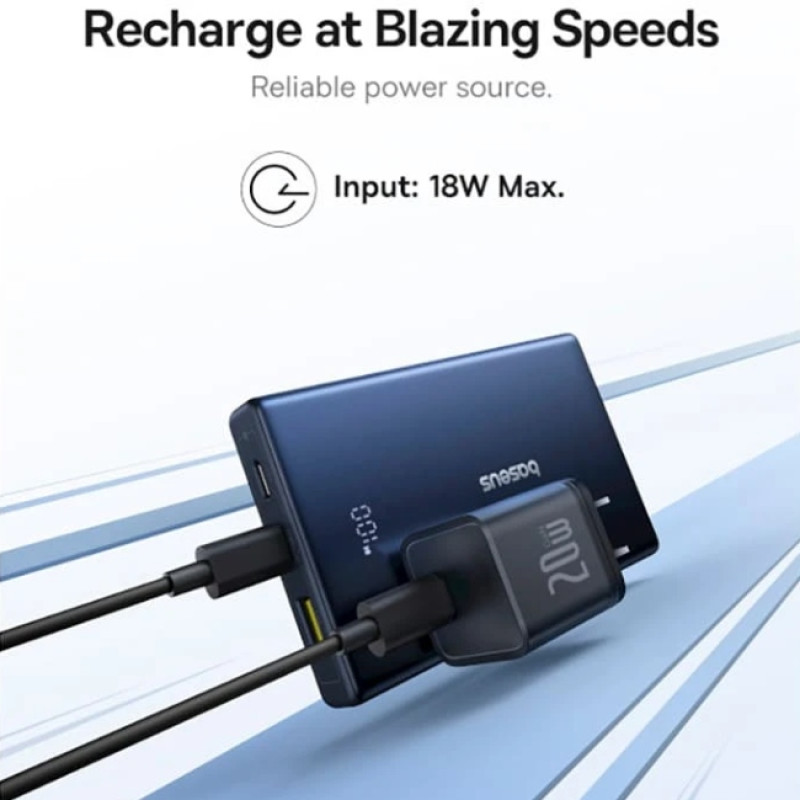 УМБ Baseus 10000mAh PicoGo 20W PD,QC,USB-A, 2xUSB-C Black