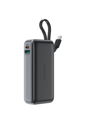 УМБ Acefast 10000mAh 30W PD USB-C witch cable, USB-A, Li-Pol, M7 Black