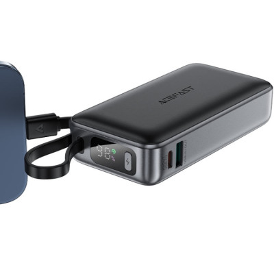 УМБ Acefast 10000mAh 30W PD USB-A,USB-C In/Out, with built-in USB-C cable M7 Black УМБ Acefast 10000mAh 30W PD USB-A,USB-C In/Out, with built-in USB-C cable M7 Black