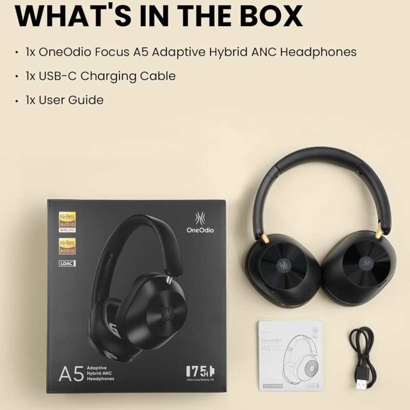 Гарнітура OneOdio A5, Bluetooth/ANC Black