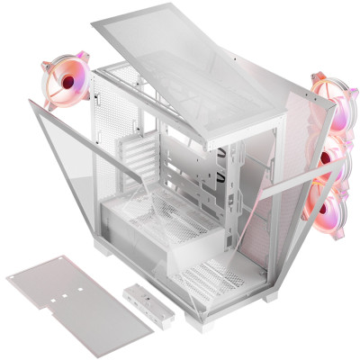 Корпус Modecom VOLCANO SPACE APEX ARGB 4x140mm fans MIDI USB 3.0x2+TYPE-C WHITE без БЖ ATX Корпус Modecom VOLCANO SPACE APEX ARGB 4x140mm fans MIDI USB 3.0x2+TYPE-C WHITE без БЖ ATX