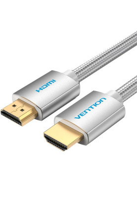 Кабель HDMI M - M,10.0 м, V2.0, 4K 60Гц, обплетення, Silver Metal Type Vention